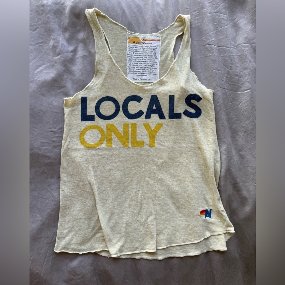 Aviator Nation Locals Only Tank graphic, Size XL